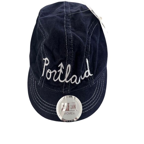 New Era NWT Y2K Portland Women’s Corduroy Cap Navy Blue Embroidered Tree Logo - Picture 1 of 5